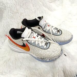 Nike LABRON XX White and Black Athletic Shoes with Red Accents DJ5423-100